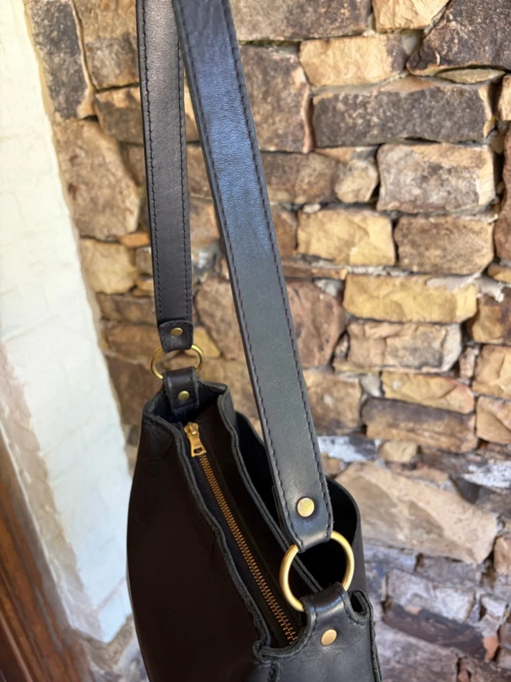 Portland Leather Triangle Shoulder Bag